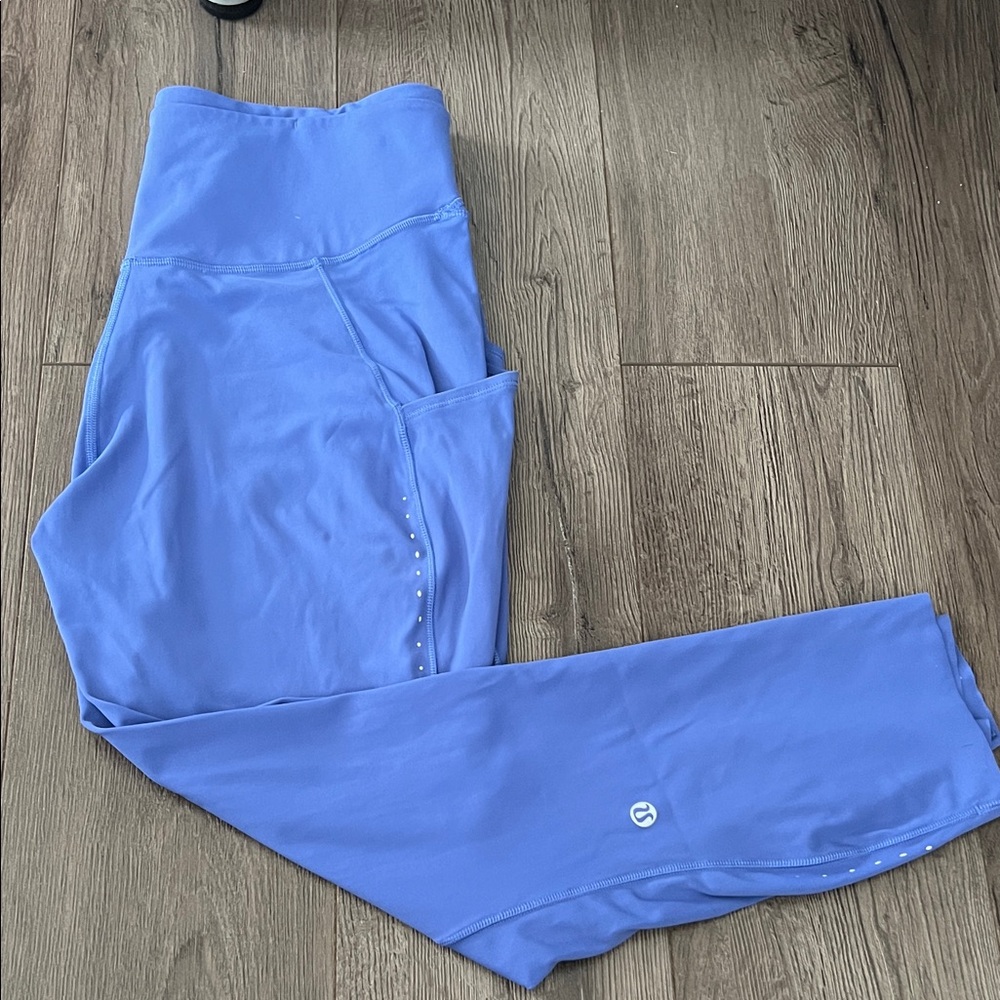Lululemon Fast and Free Blue High-Waisted Leggings. Women’s Size 10